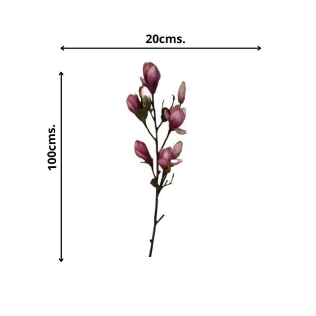 Flores artificiales de agnolia vintage, realista, rao de agnolia con