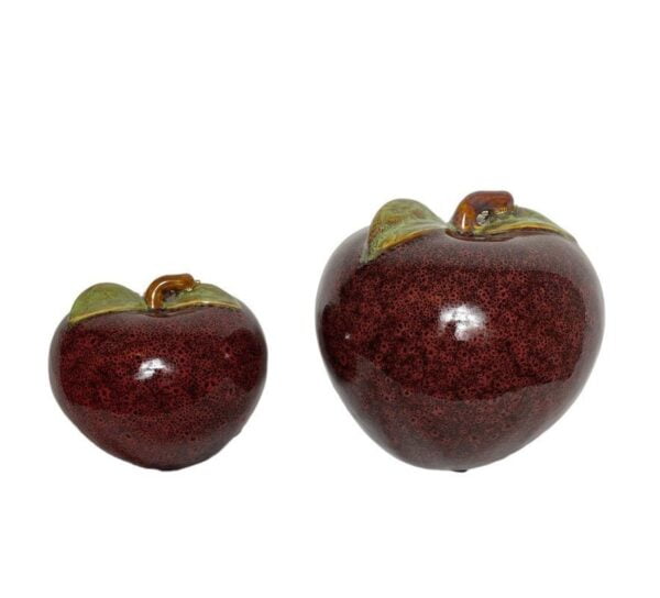 Manzanas Decorativas de Cerámica Roja